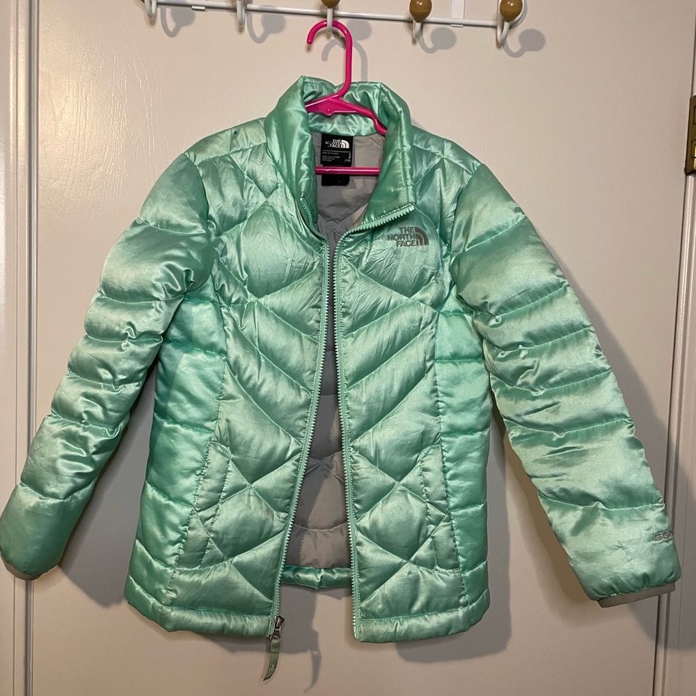 North Face Girls Aconcagua Jacket Size S(7/8) Surf Green